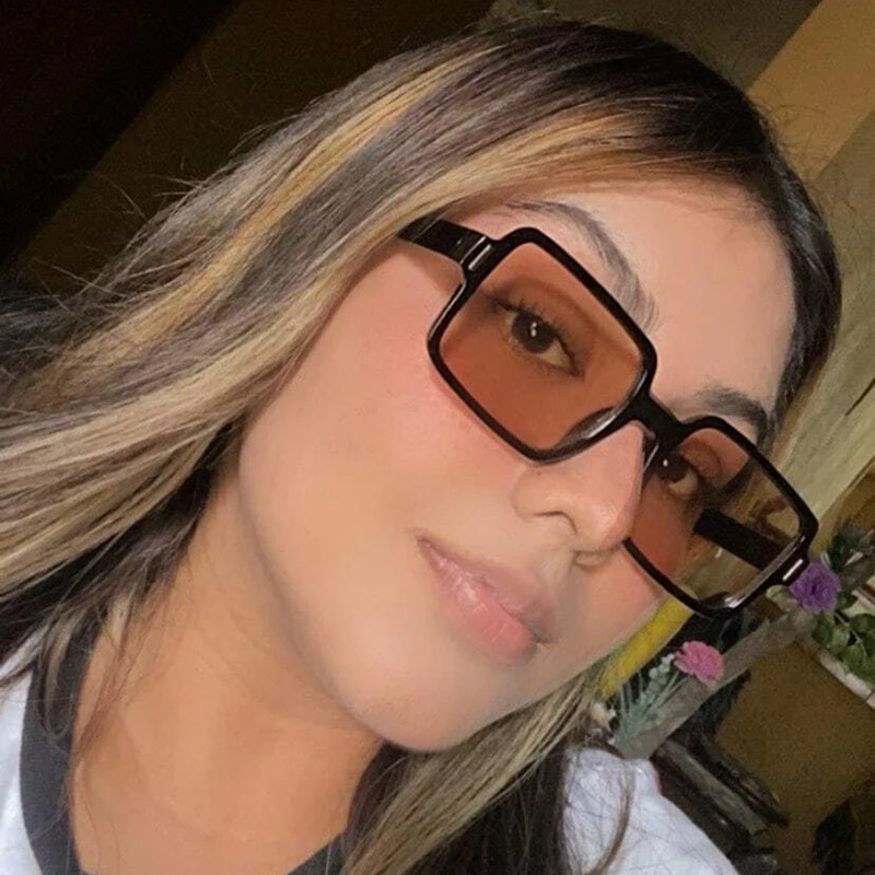 유행 새로운 미 네일 선글라스 패션 심플 스퀘어 인터넷 축하 선글라스 캐주얼 선쉐드 선글라스