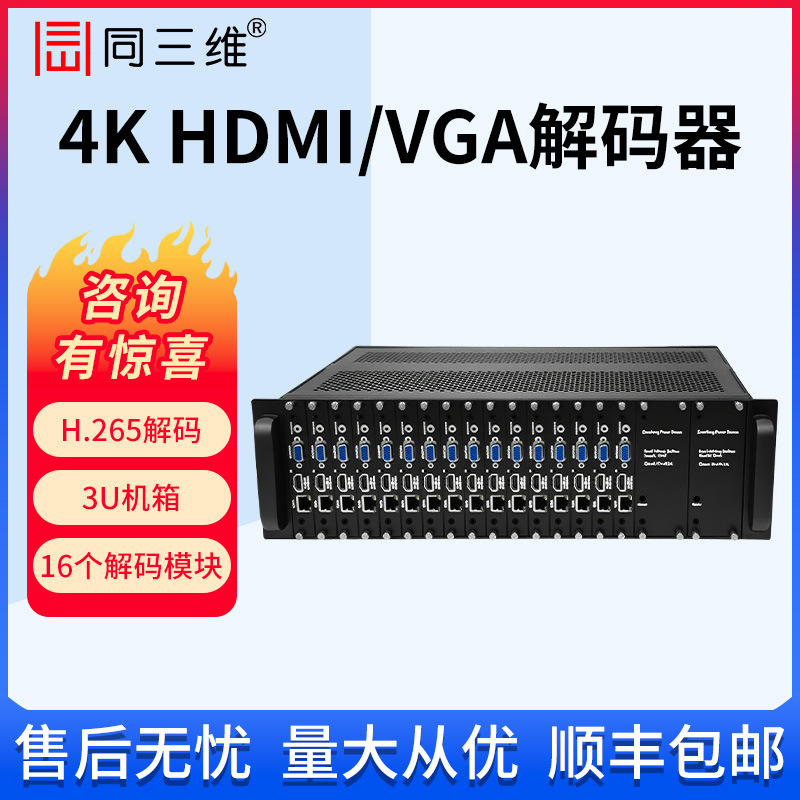 同三维HDMI/VGA/SDI/CVBS高清音视频解码器网络ip流媒体监控显示