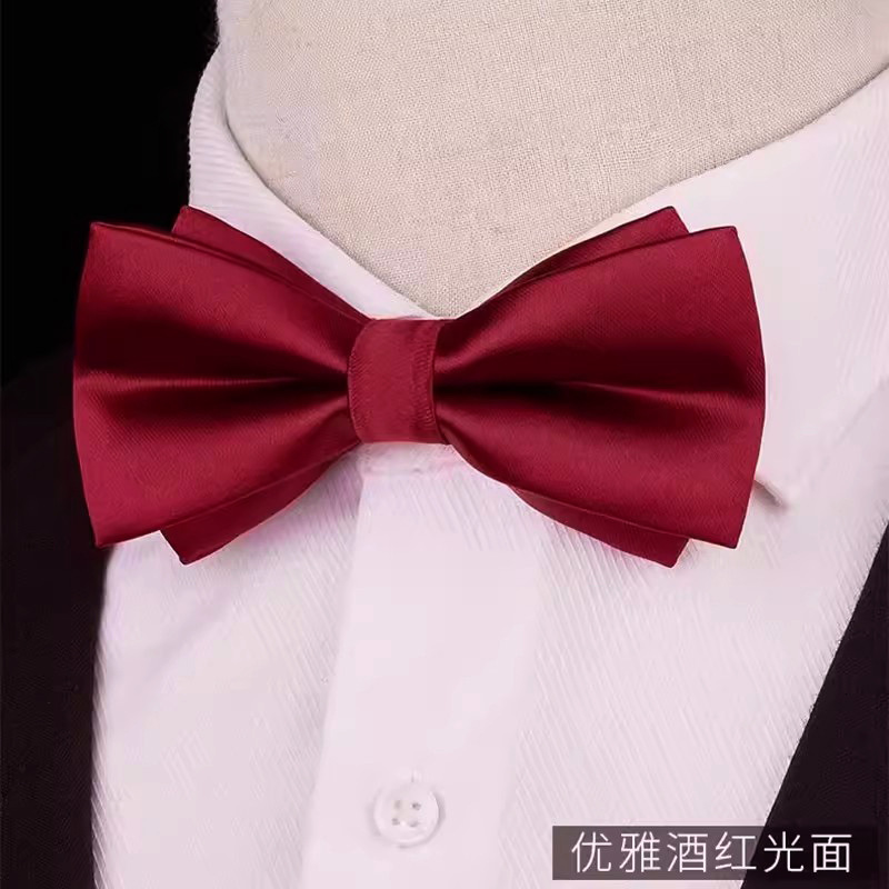 ↤↤↤(신상 연한 색상) 우아한 와인색 유광 보타이