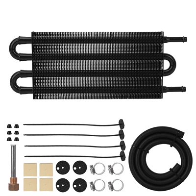 Car Modification Accessories Universal Radiator Gearbox Air Conditioner Radiator Tube with Condenser 4 Rows 6 Rows 8 Rows (car radiator) - 4-rows-black