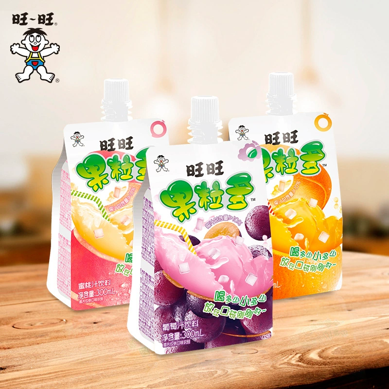 旺旺 [果粒多葡萄味蜜桃味香橙味饮料300mlx5包l椰果饮料果粒多]