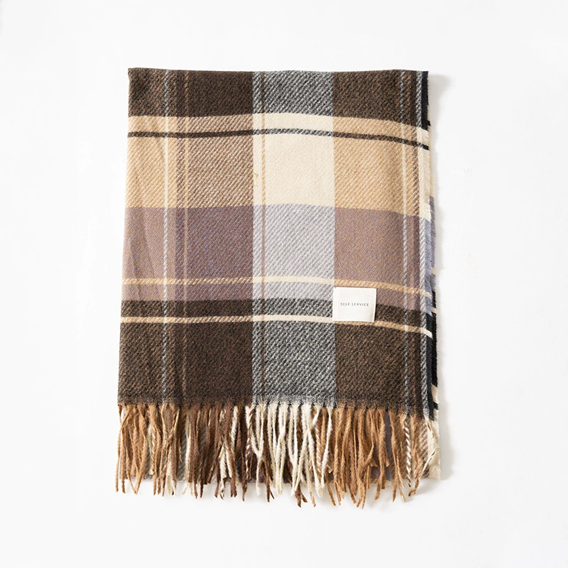 Зимний шарф, осенняя универсальная двусторонняя накидка модного стиля, высокого качества, усиленная толщина
