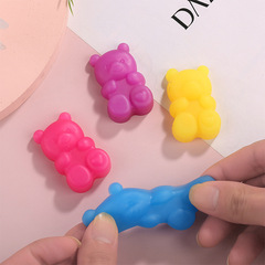 Creative Jelly Cartoon Bear Stress Relief Squeeze Toy Small Animal Bouncy Ball Stress Relieving Prank Toy Wholesale