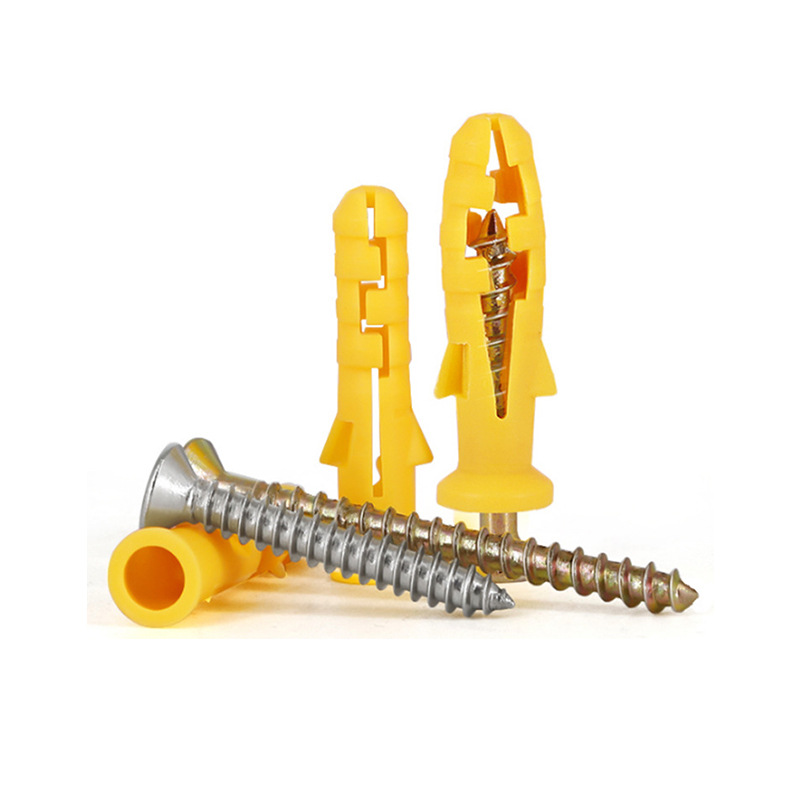 공장 직접 작은 노란색 크로커 플라스틱 확장 나사 나일론 PENG 확장 볼트 확장 손톱 MEIGU 네일 M6-M10 도매