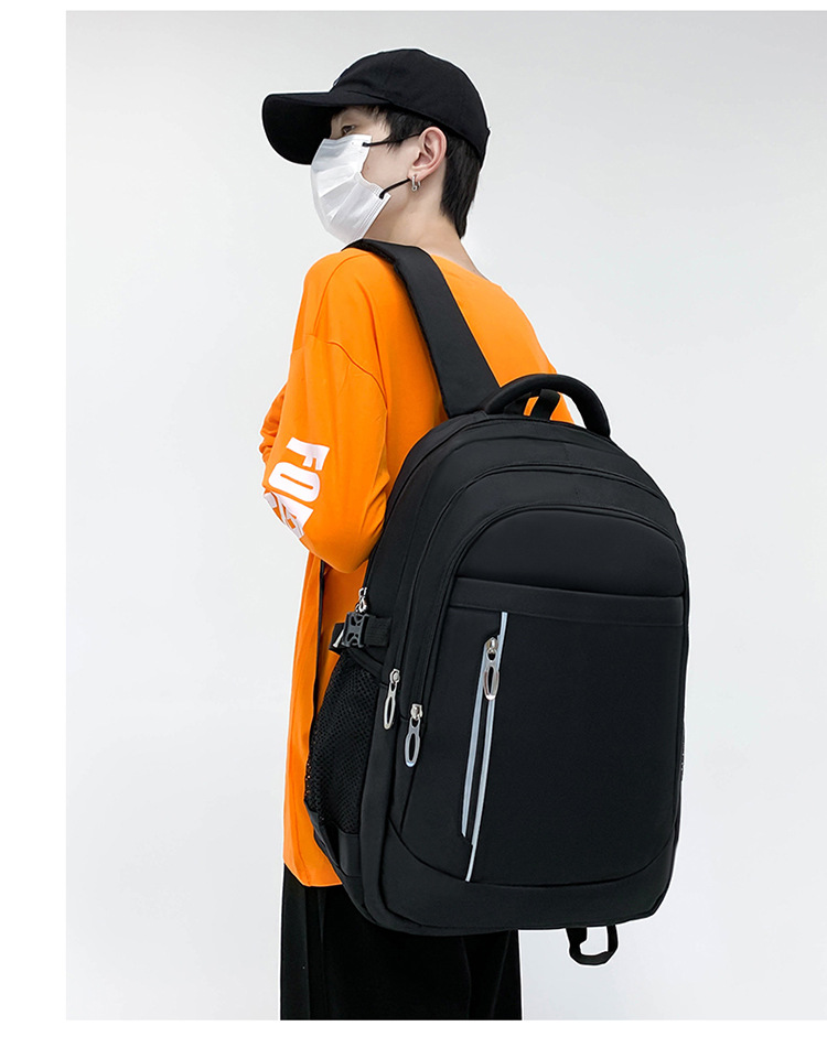 Solid Color Casual School Backpack Laptop Backpack Functional Backpack display picture 4