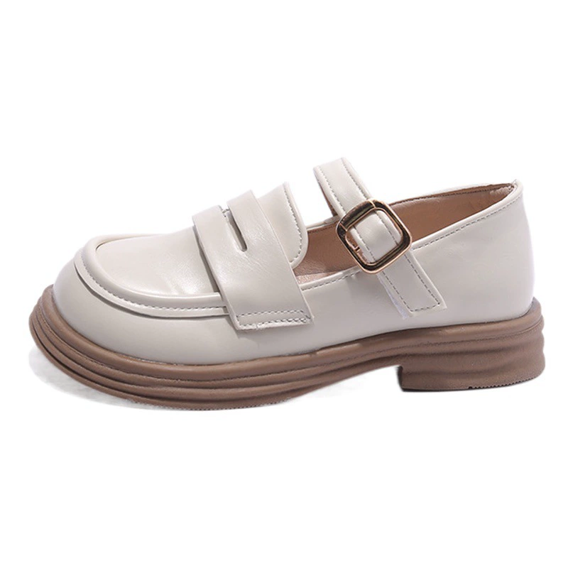 Черные кожаные туфли Kaler для девочек 2023 весенние новые детские однослойные туфли в британском стиле, студенческие повседневные туфли с мягкой подошвой