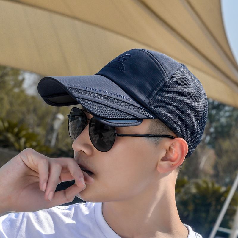 Sombrero de sol retráctil transpirable de verano, sombrero de pelo para hombres y mujeres, diseño de doble propósito, sombrero solar coreano, delgado secado rápido