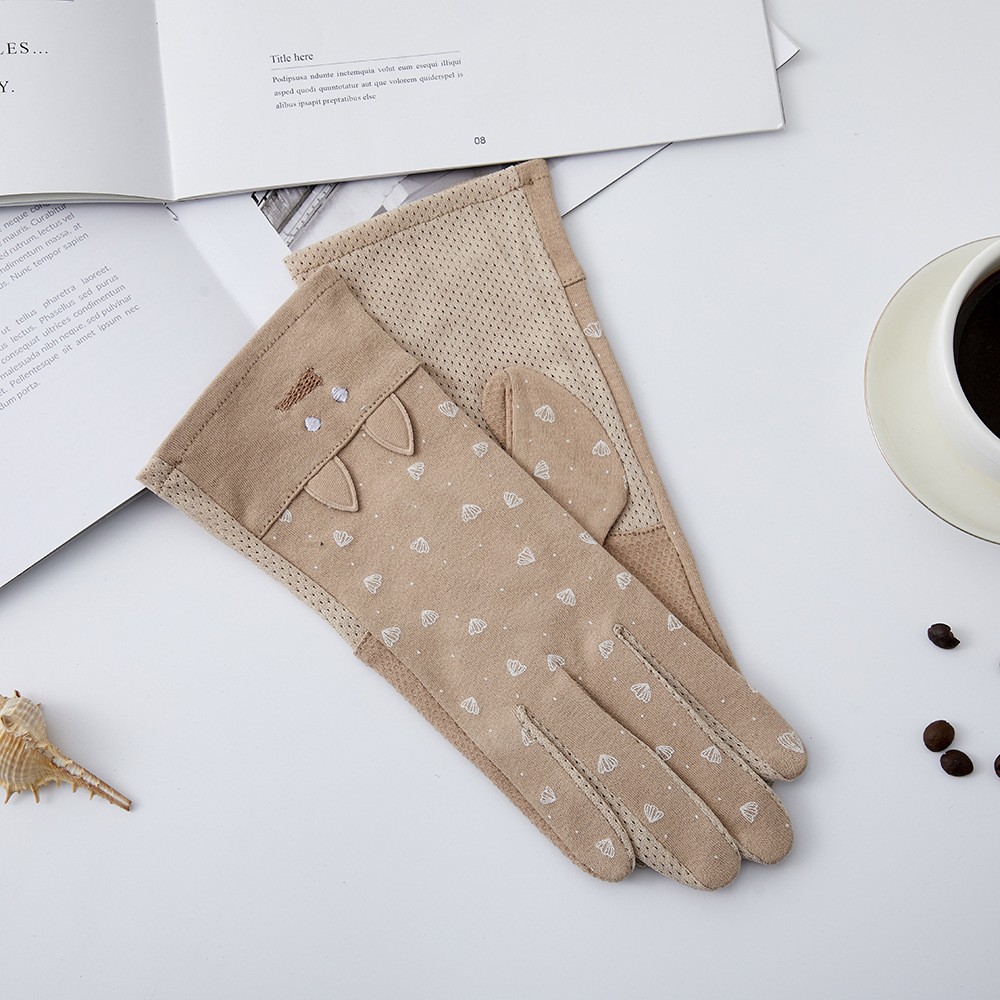 Guantes de protección solar para mujer nueva primavera y verano conducción estilo coreano encaje arco montar antideslizante guantes de pantalla táctil delgada