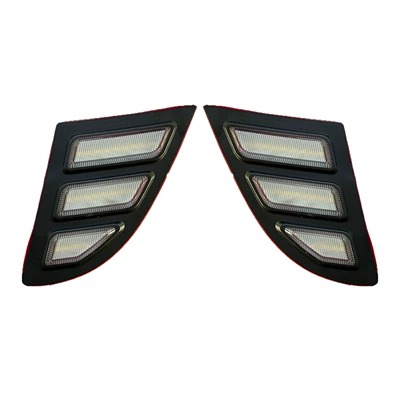 Suitable for Buick 11-16 Regal Gs Mid-Grid Daytime Running Lights with Led Flowing Water 3-Color Daytime Running Lights (Gündüz işıqları) - start-scanning-driving-white-light-steering-streamer-yellow-light-ice-blue
