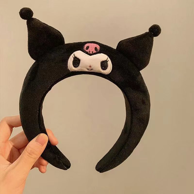 Linda diadema de perro de laurel de laurel de dibujos animados lindo diadema de esponja tridimensional Sanrio diadema de lavado de cara para niños tocado de presión de cabello al por mayor