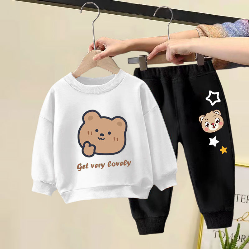 Set Moda Autunno Straniero Ragazzi Ragazze Top a maniche lunghe Abbigliamento per bambini Bambino piccolo e medio_voghion.com