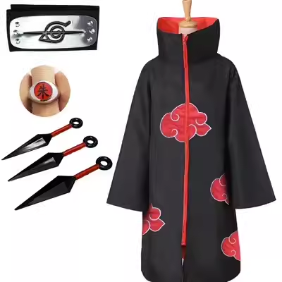 Роба Наруто Красное облако Итachi Ниндзя Плащ Акацуки Организация Cos Clothing В peripheral Cosplay Cosplay