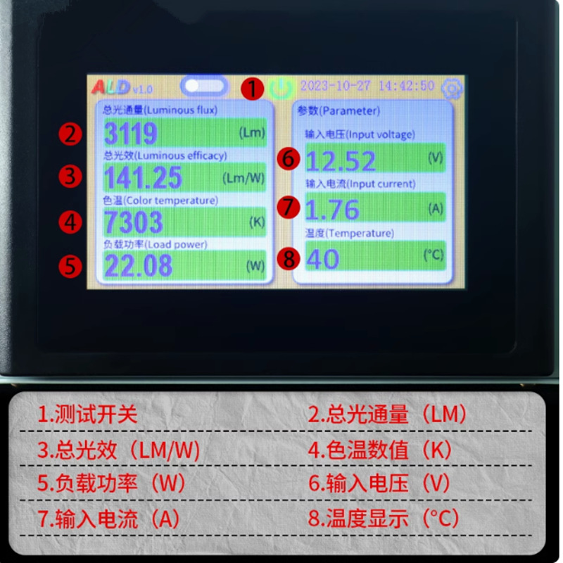 Instrumento de prueba de lámpara LED integrado ST - 180
