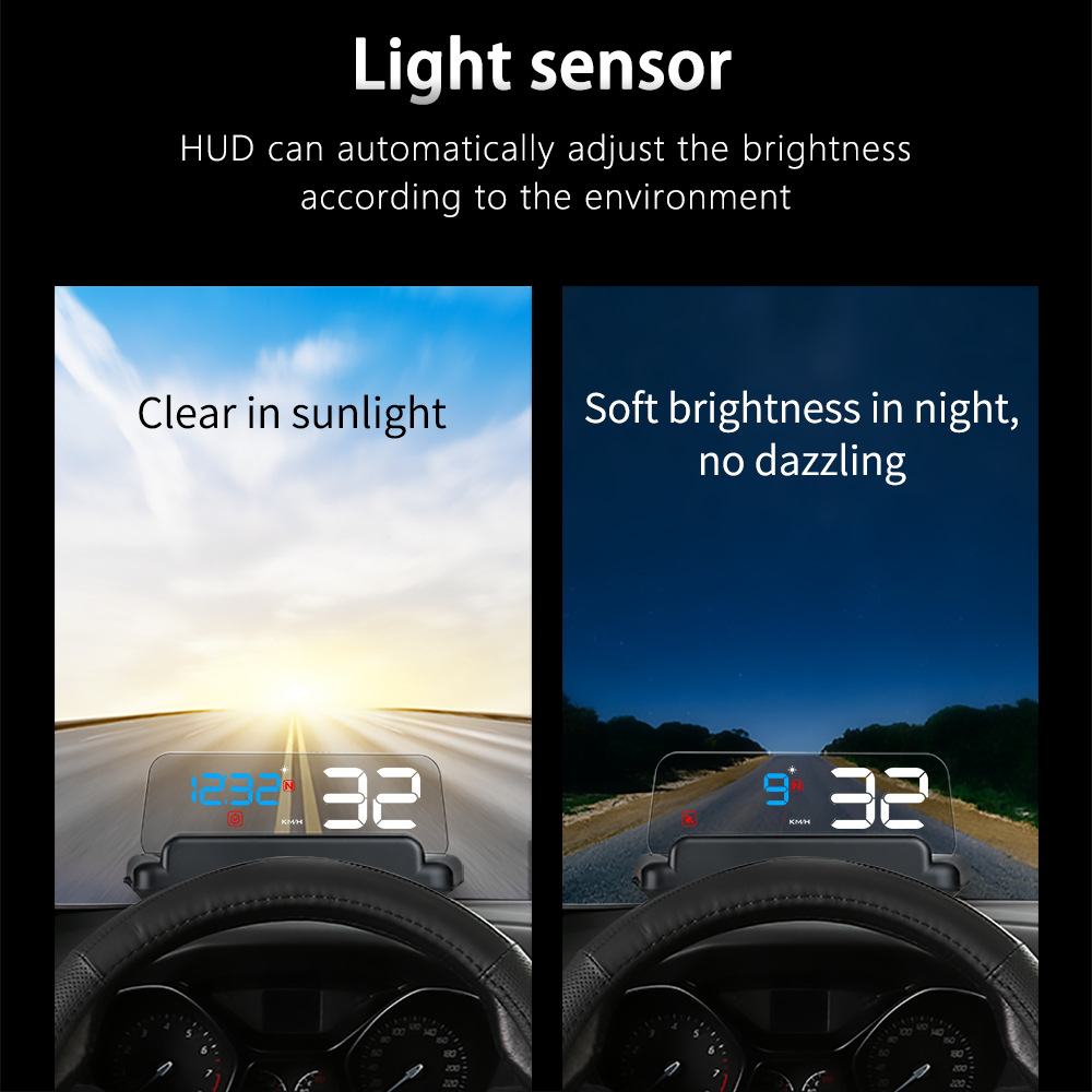 Hud Head-Up Display High-Definition Gps Speedometer Projection Car-Mounted Hud Speedometer Kmh/Mph Cross-Border Exclusive Supply