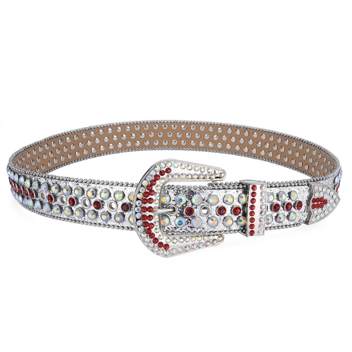 New Punk Belt, Exaggerated European And American Belt, Women's High-end Accessories, Diamond PU Belt, Popular Style, Fashionable Belt_voghion.com