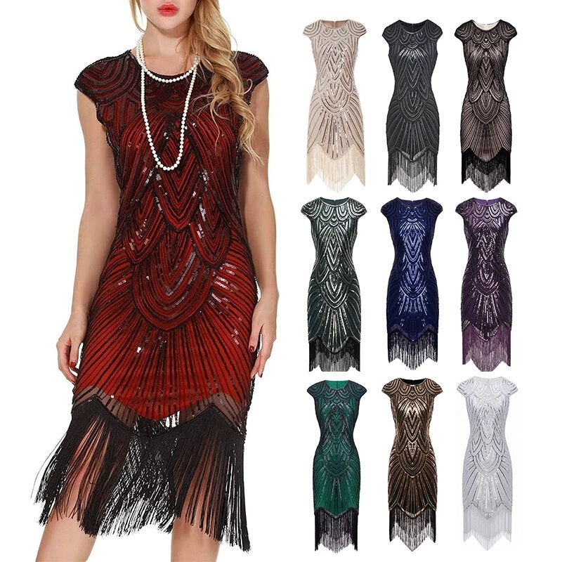 A Quality Woven Dress from Amazon, 1920S Vintage European and American Movie-Style Dress, Embroidered Dress