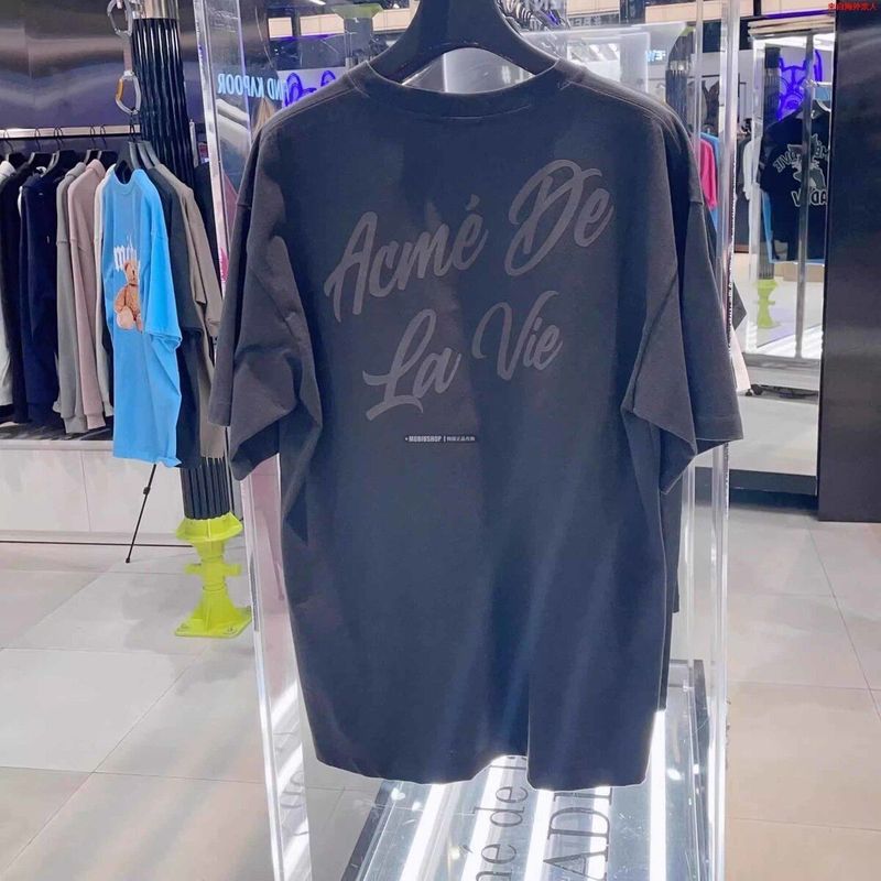 韓国ADLVカウンター春夏トレンドインクラシックレターシンプルカラーベーシックTシャツカップル半袖|undefined