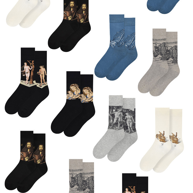 Young Hare rabbit jacquard women's socks Albrecht Dürer Albrecht Dürer oil painting socks Young Hare rabbit jacquard women's socks Albrecht Dürer Albrecht Dürer oil painting socks