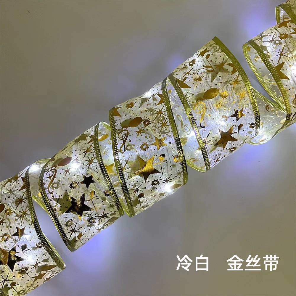 Nuevos productos transfronterizos LED alambre de cobre seda string luz de cinta de Navidad arco luz de cinta de color árbol de Navidad luz decorativa