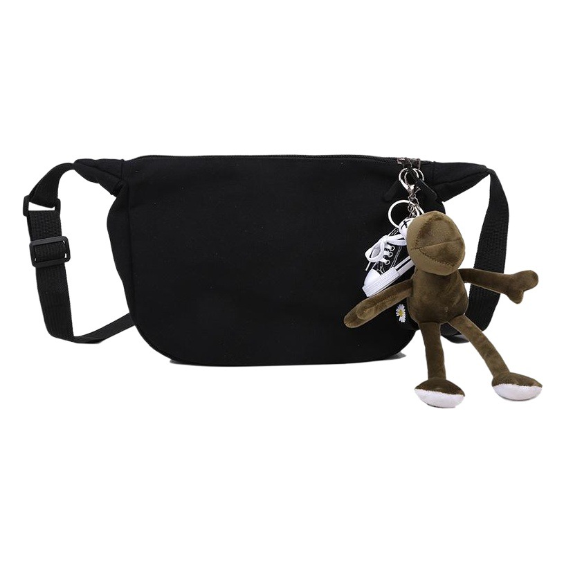 Estilo coreano INS estudiante lienzo color sólido bolsa de mensajero mujer Harajuku estilo Hong Kong estilo oscuro minimalista todo fósforo bolso de hombro de la manera de los hombres