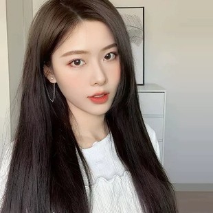 Wig Women's Full Real Hair Headgear Domestic Large Lace Long Straight Hair Black Long Straight Lace Headgear
