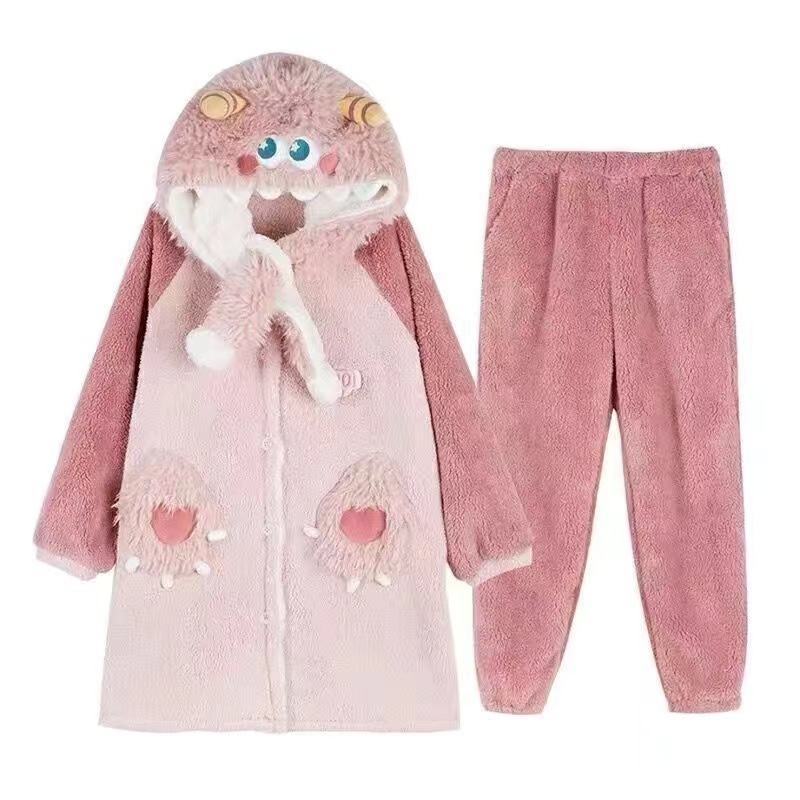 秋冬のベルベットの暖かいサンゴのベルベットのパチャ犬の寝衣の家の服の美楽ティのモンスターのパジャマは代行できます。|undefined
