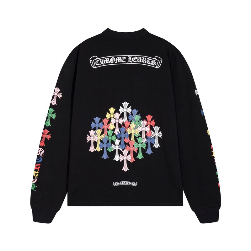 クロスボーダーのトレンディなブランド Chrome Heart 長袖 T シャツ ピュアコットン メンズ レディース ルーズスポット卸売|undefined