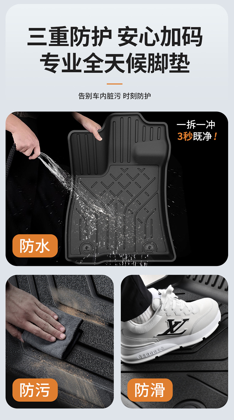 Suitable for Fang Cheng Bao Titanium 7, Titanium 3, and Leopard 5 Flash Charging Version Vehicles, All-Weather Tpe Car Floor Mats and Trunk Mats