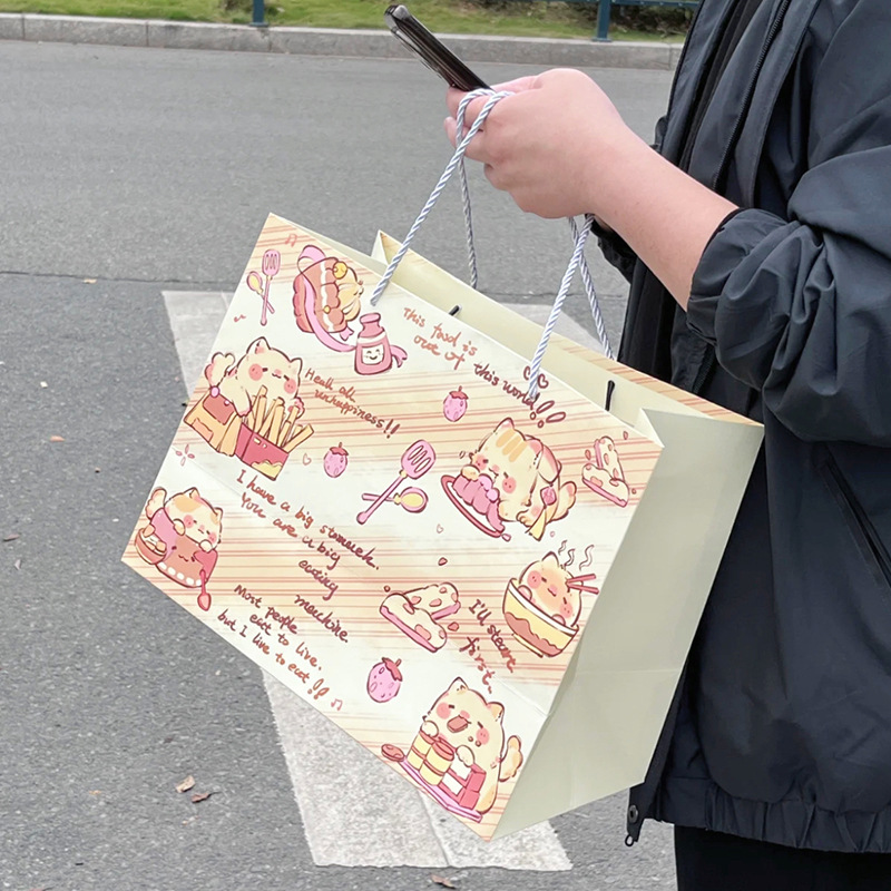 새해 상품 크기 40*20*30, 흰색 판지, 종이 봉지