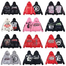 2025新款Hellstar欧美潮牌高街洗水做旧连帽衫男女外贸情侣装卫衣