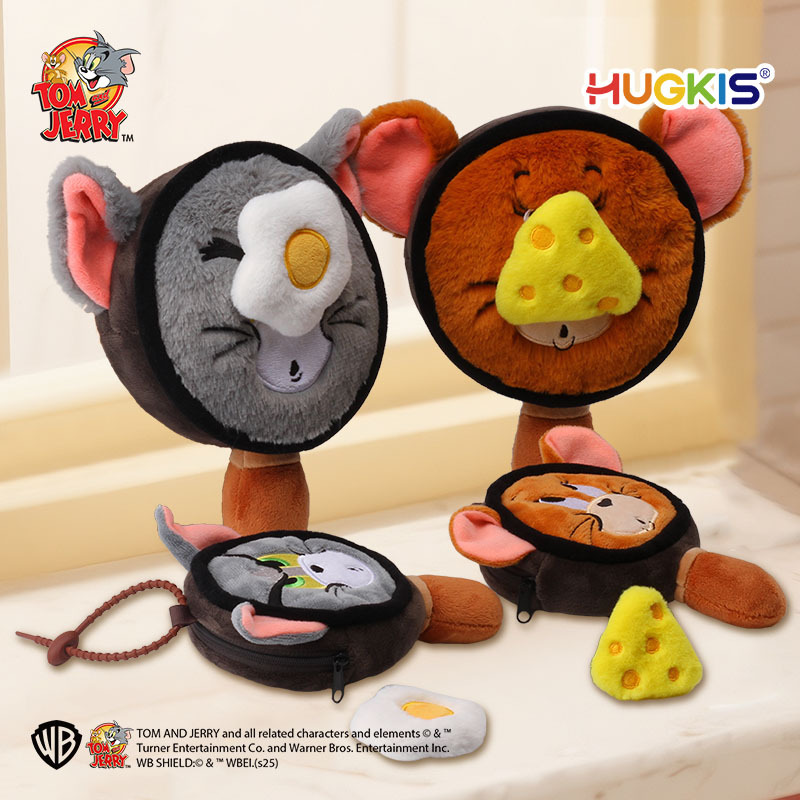 华纳正版猫和老鼠毛绒玩具汤姆猫锅煎蛋玩偶杰利鼠煎奶酪挂包公仔