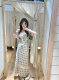 Pure Desire Lace Dot V-neck dress Women's Summer Slim-fit Waist Straight Dress Elegant Long Dress