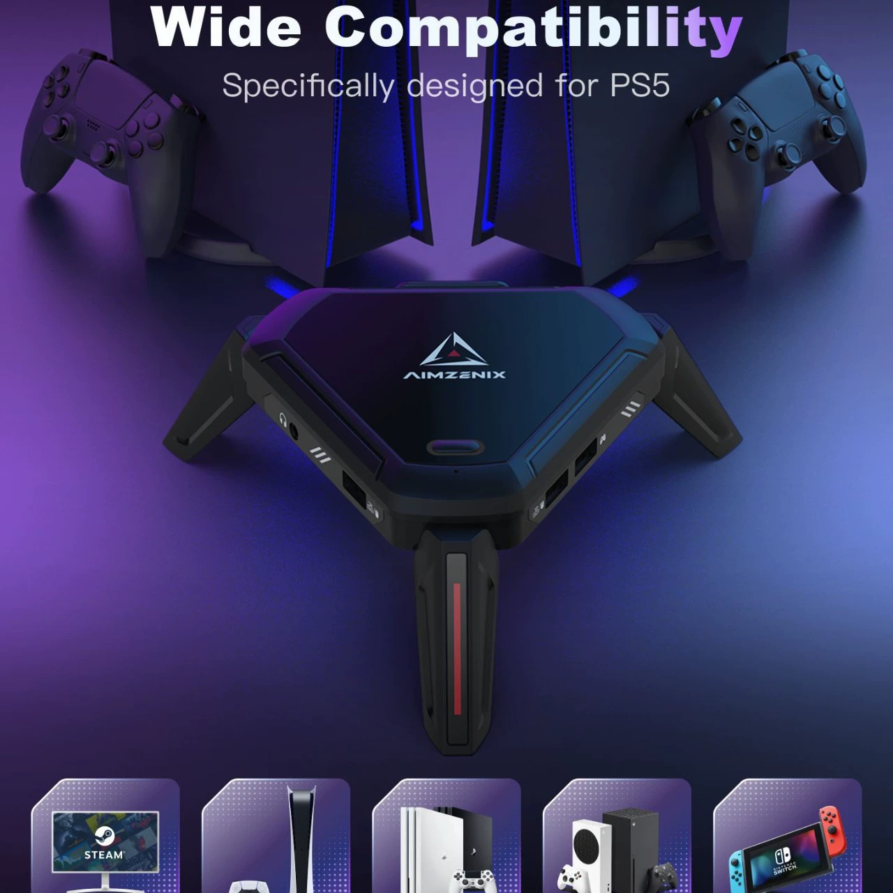 Переходник AX600/APEX для конвертации мышь и клавиатуры на PS5, конвертер PS4/Xbox, для компьютерной игры Call of Duty