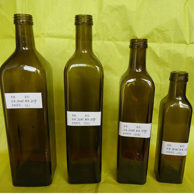 厂家橄榄油瓶玻璃瓶茶麻油瓶核桃油瓶500ml茶色750ml墨绿色