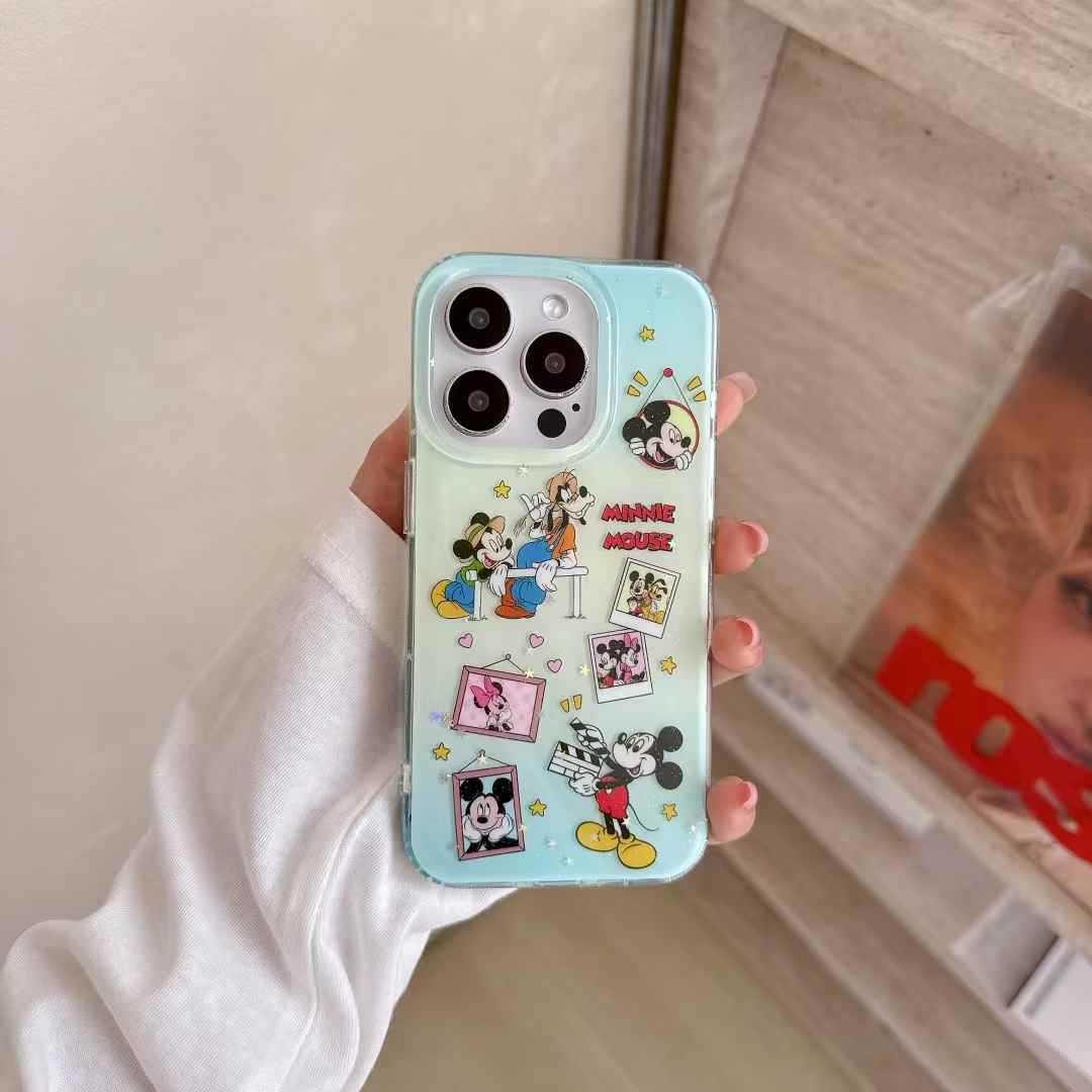 Dibujos animados infantiles Mickey Ilustración 16ProMax nueva funda para teléfono móvil iphone14 para Apple 15 cadena 13 mujer