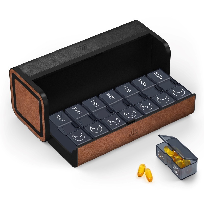 外贸热销皮包式药盒多功能家用防水分格防潮收纳皮包式药品收纳盒