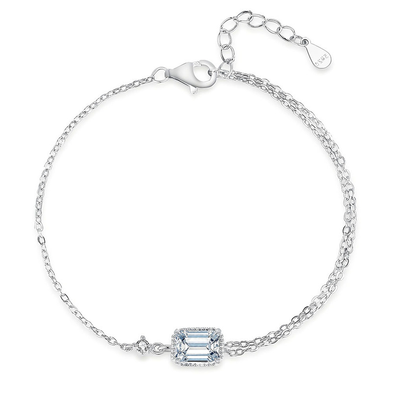 1Ct Rectangular Chamfered Shaped Moissanite Diamond 925 Sterling Silver Bracelet for Women European and American Cross-Border E-Commerce Amazon Jewelry Wholesale 1Ct Rectangular Chamfered Shaped Moissanite Diamond 925 Sterling Silver Bracelet for Women European and American Cross-Border E-Commerce Amazon Jewelry Wholesale