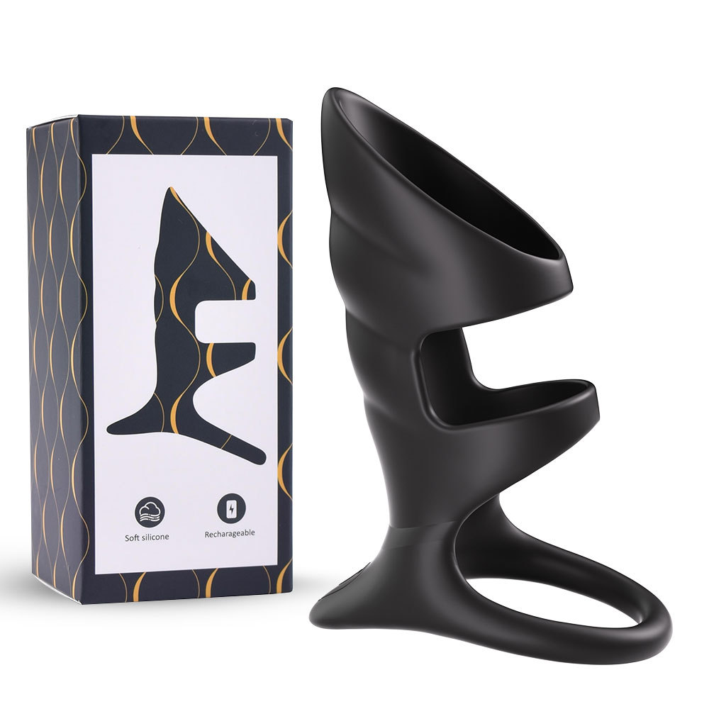 Double Ring Electric Cock Ring For Men Resonance Massage Device_voghion.com
