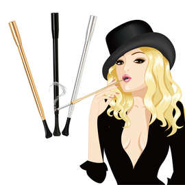 铝合金烟管粗支烟嘴可伸缩便携烟嘴配件cosplay复古烟斗烟嘴