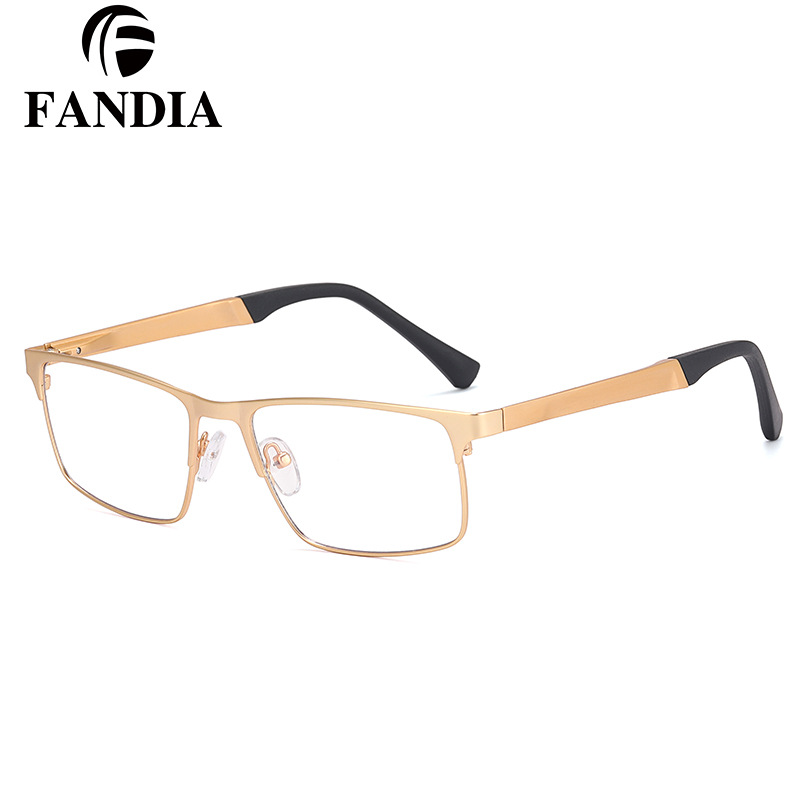 91278 Comercio exterior nuevo oro seda hombres marco gafas marco metal anti-azul luz todo partido miopía negocio llano gafas