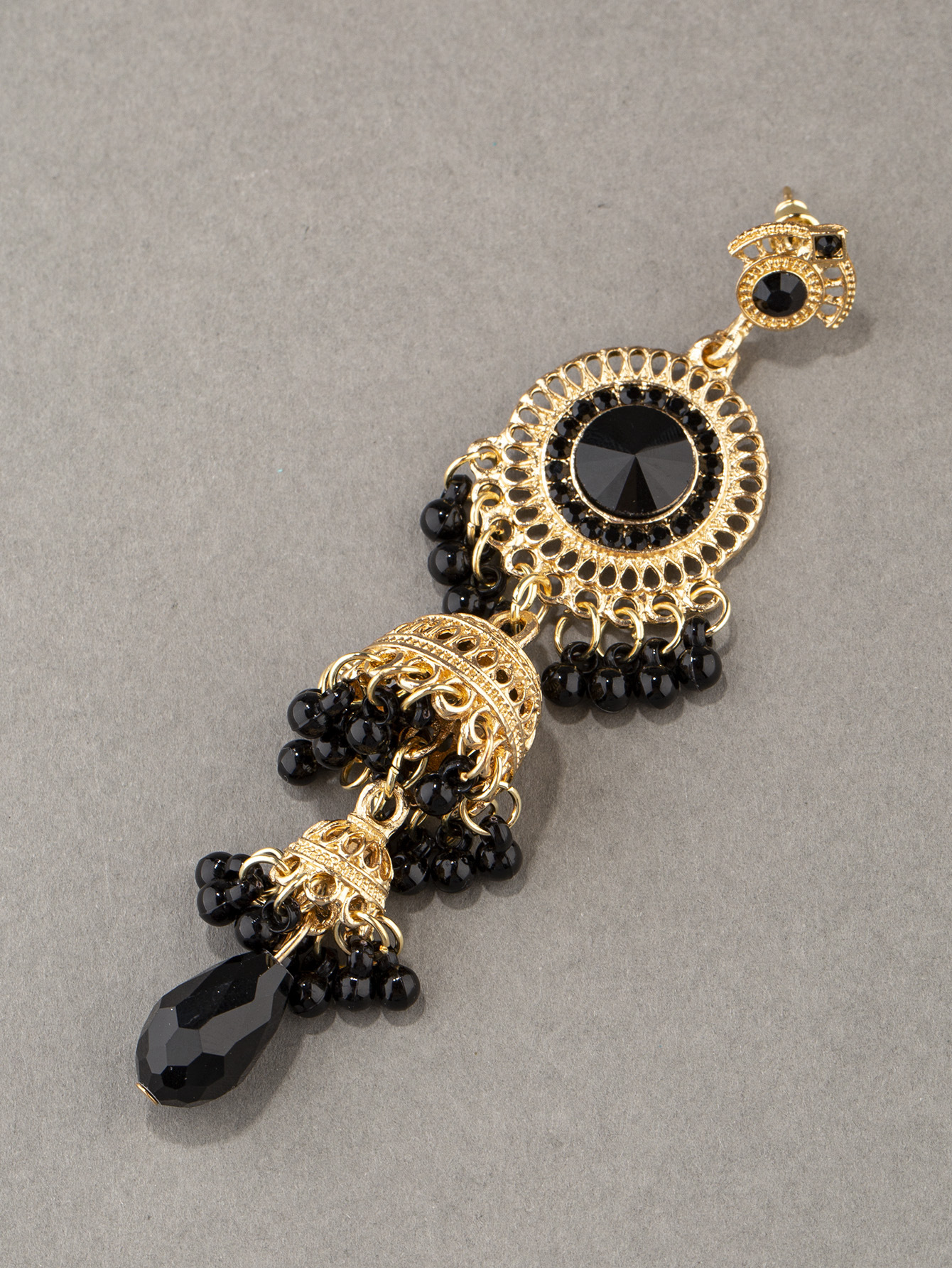 37g Weight Acrylic, Gem Inlay Material Drop Earrings Classification 1 Pair Quantity Daily, Street Occasion Alloy Material Round, Bell Pattern Women's Gender Pearl, Plating, Inlay Design Retro Style 1 Pair Retro Round Bell Pearl Plating Inlay Alloy Acrylic Gem Drop Earrings 14
