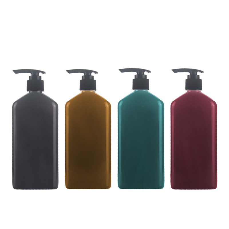 斜肩茶色PET400ml塑料瓶洗发水浴露瓶洗面奶瓶洗手液瓶按压乳液瓶