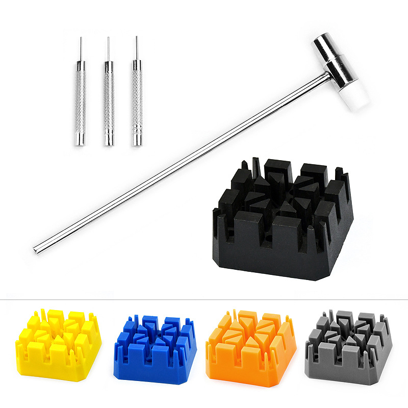 5件套钟表 修表工具 锤子蓝色米字座3个冲针6pc 5合1手表工具套装