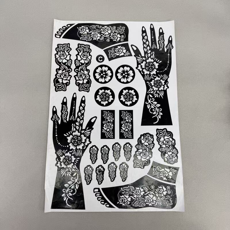 Arm, Leg, and Foot Tattoo Stencil Indian Henna Hollow Drawing Kit DIY Henna Painting Tools for Hands