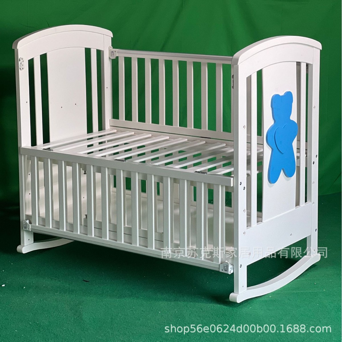 Baby Bed Solid Wood Baby Bed European-style Multi-function Baby Bed Baby Bed Newborn Shaker Splicing Bed with Mosquito Net Big Bed