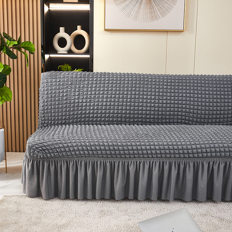 Cross-border Sofa Cover Solid Color Elastic Sofa Bed Cover All-inclusive Non-armrest Folding Sofa Bed Cover Cover Sofa Cushion