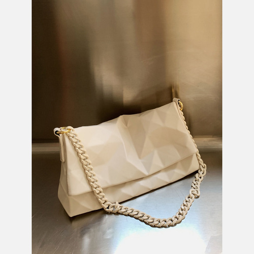 Fashion 2024 new niche geometric armpit bag women's summer crossbody bag versatile shoulder bag rhombus chain bag