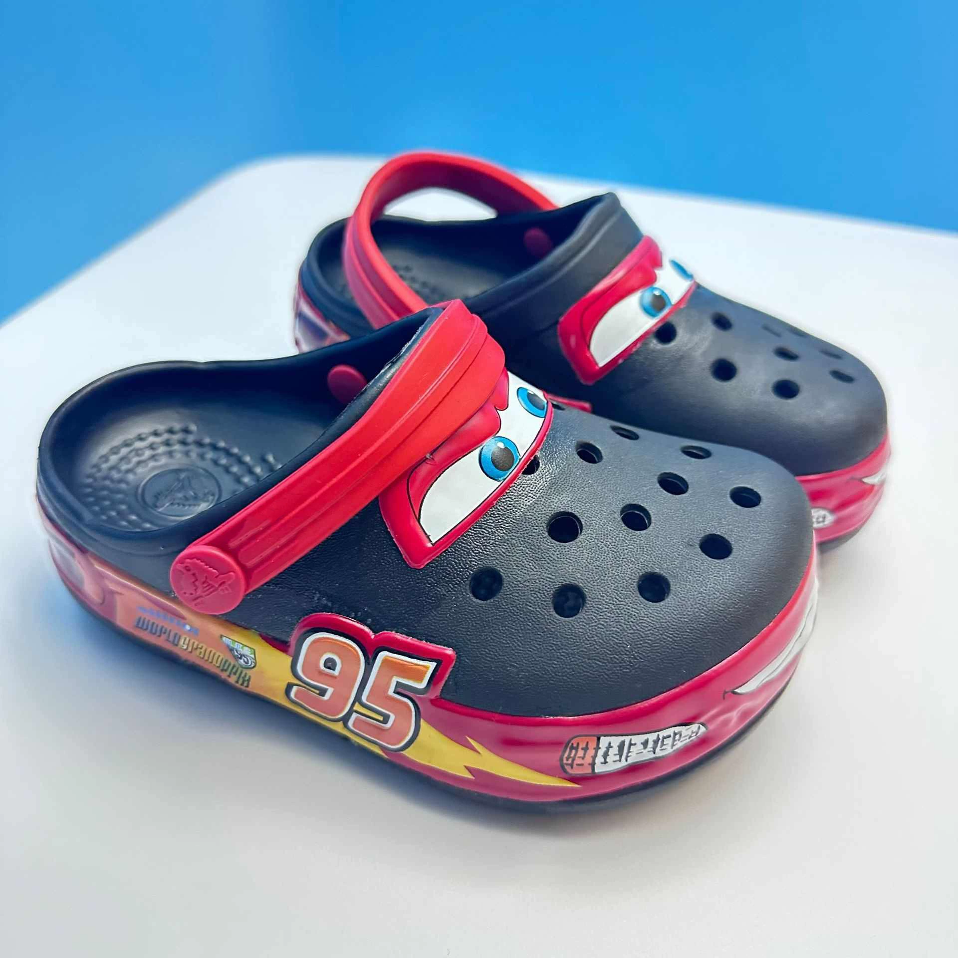 95 Car Lightning Cars Croc Shoes Children's Anti-Slip Luminous Sandals Lighted Boys' Slippers