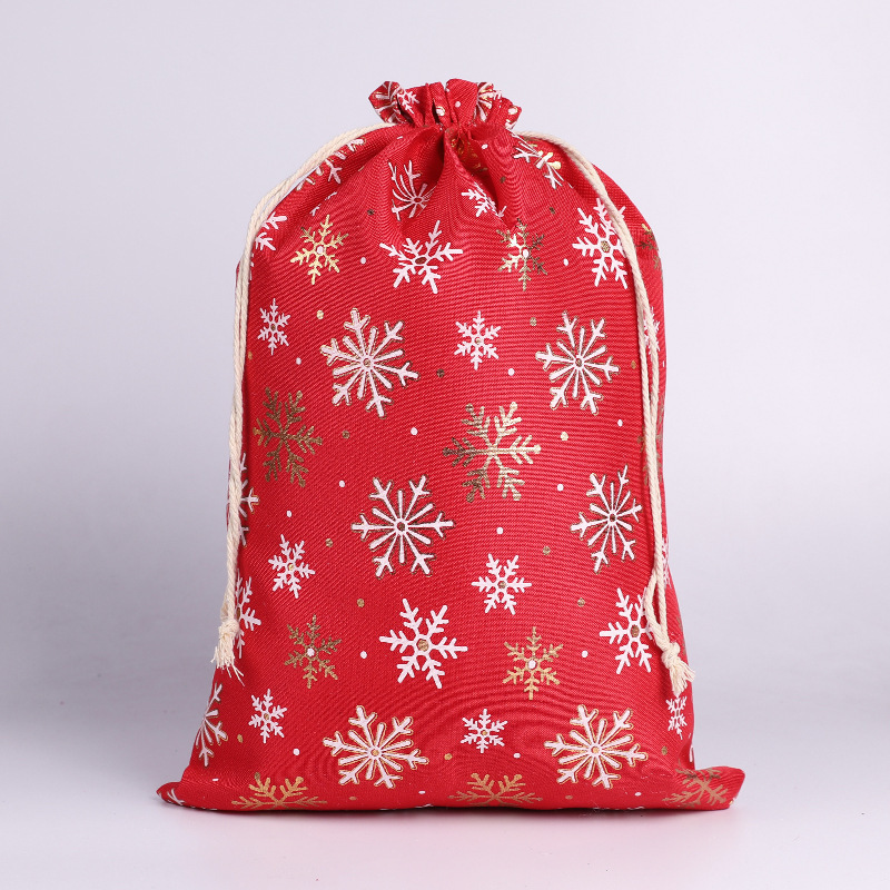 クロスボーダー Amazon ホットスタンピング クリスマス コットンとリネン バンドル ポケット クリスマス ギフト ギフトバッグ 装飾 クリスマスバッグ|undefined