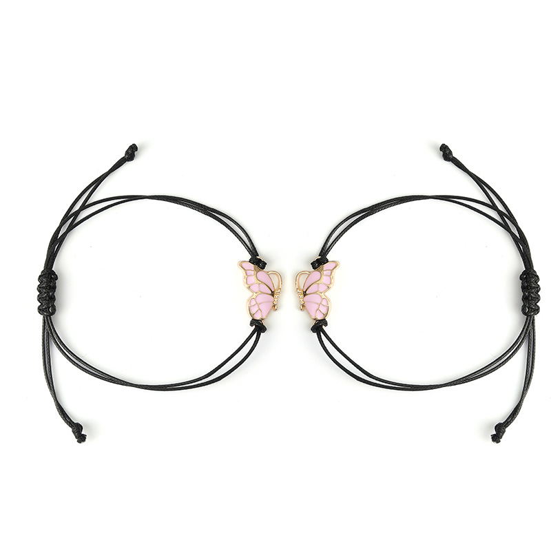 Amazon transfronterizo nuevos mejores amigos mariposa buen amigo cuerda de cera tejida amistad tarjeta pulsera femenina